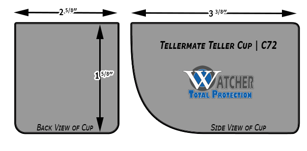 TellerMate C-72 Teller Cups E24701A Register Cups