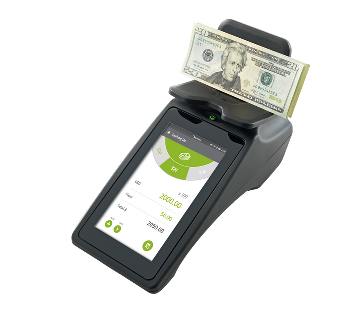 Touchscreen cash-counting equipment